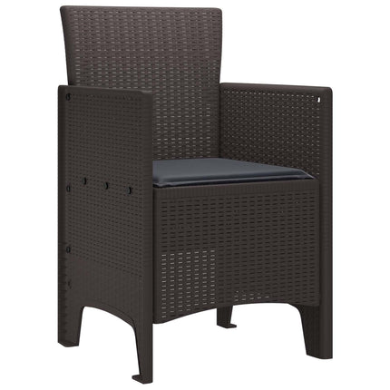 Garden Chair 4 pcs Brown 20.87 x 19.29 x 33.46 in Polypropylene