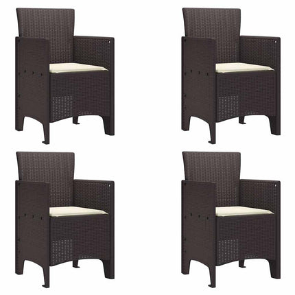Garden Chair 4 pcs Brown 20.87 x 19.29 x 33.46 in Polypropylene
