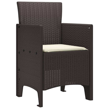 Garden Chair 4 pcs Brown 20.87 x 19.29 x 33.46 in Polypropylene