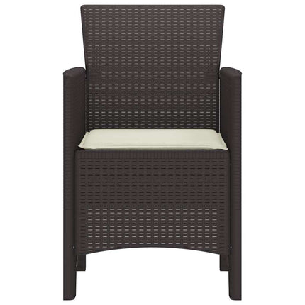 Garden Chair 4 pcs Brown 20.87 x 19.29 x 33.46 in Polypropylene