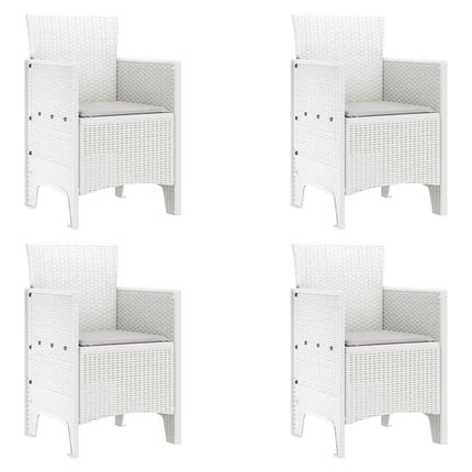 Garden Chair 4 pcs White 20.87 x 19.29 x 33.46 in Polypropylene