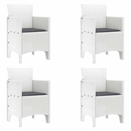 Garden Chair 4 pcs White 20.87 x 19.29 x 33.46 in Polypropylene