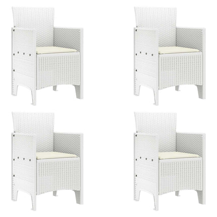Garden Chair 4 pcs White 20.87 x 19.29 x 33.46 in Polypropylene