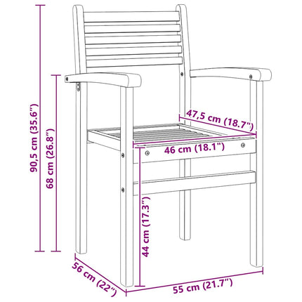 Chair 8 pcs Brown 56 x 55 x 90.5 cm Solid Teak Wood