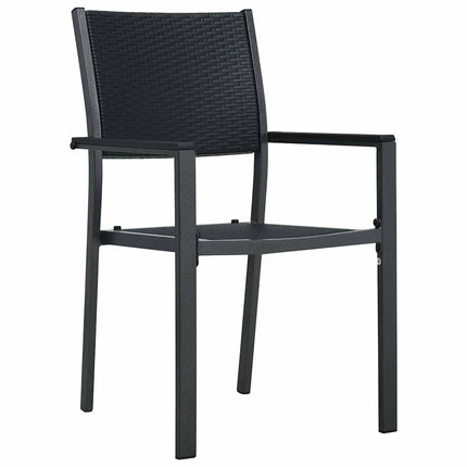 Garden Dining Set 5 pcs Black Powder-Coated Steel
