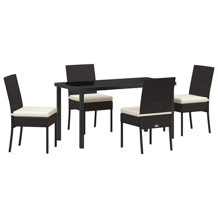 Garden Dining Set 5 pcs Black Powder-Coated Steel