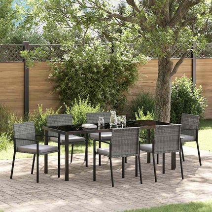 Garden Dining Set 6 pcs Grey Powder-Coated Steel