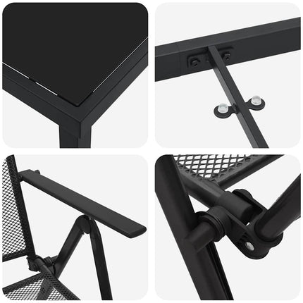 Garden Dining Set 7 pcs Anthracite Powder-Coated Steel