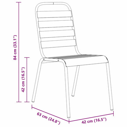 Garden Dining Set 5 pcs Anthracite Powder-Coated Steel