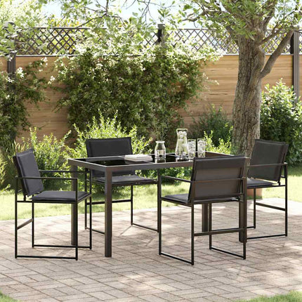 Garden Dining Set 5 pcs Black 55.12 x 27.56 x 28.74 in