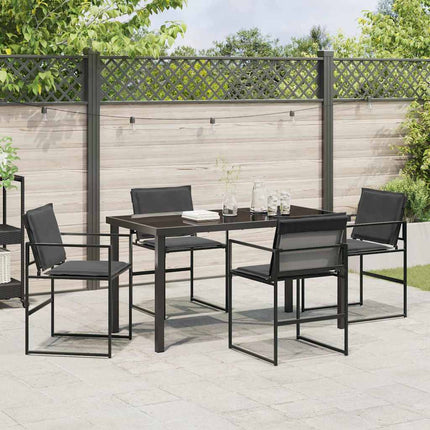 Garden Dining Set 5 pcs Black 55.12 x 27.56 x 28.74 in