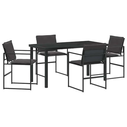 Garden Dining Set 5 pcs Black 55.12 x 27.56 x 28.74 in