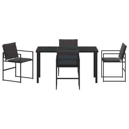 Garden Dining Set 5 pcs Black 55.12 x 27.56 x 28.74 in