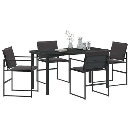 Garden Dining Set 5 pcs Black 55.12 x 27.56 x 28.74 in