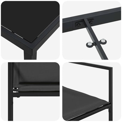 Garden Dining Set 9 pcs Black 78.74 x 31.50 x 28.74 in