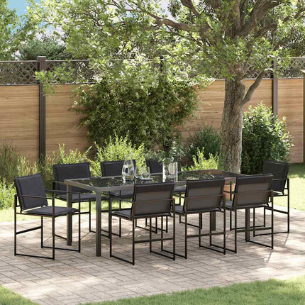 Garden Dining Set 9 pcs Black 78.74 x 31.50 x 28.74 in