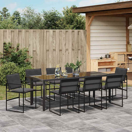 Garden Dining Set 9 pcs Black 78.74 x 31.50 x 28.74 in