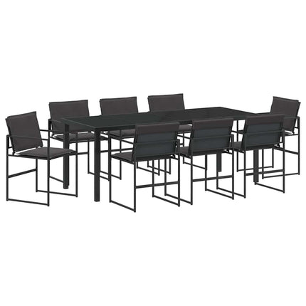 Garden Dining Set 9 pcs Black 78.74 x 31.50 x 28.74 in
