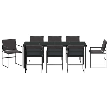 Garden Dining Set 9 pcs Black 78.74 x 31.50 x 28.74 in