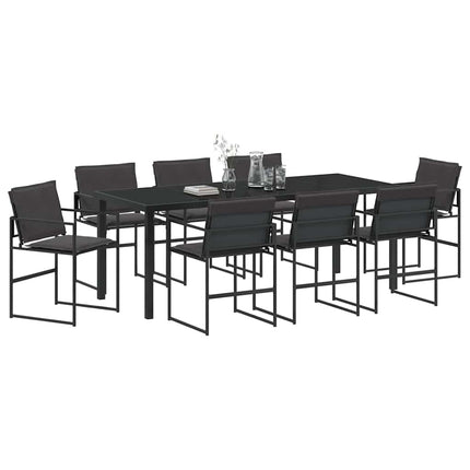 Garden Dining Set 9 pcs Black 78.74 x 31.50 x 28.74 in