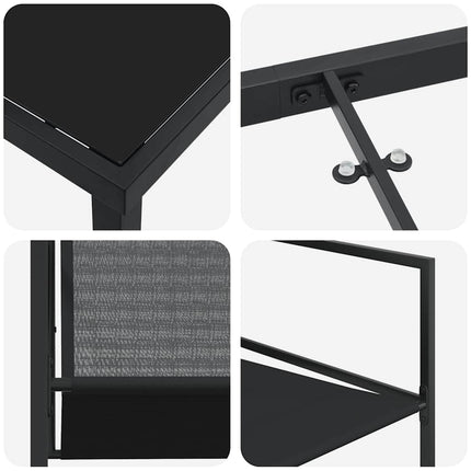 Garden Dining Set 5 pcs Black Textilene and Steel