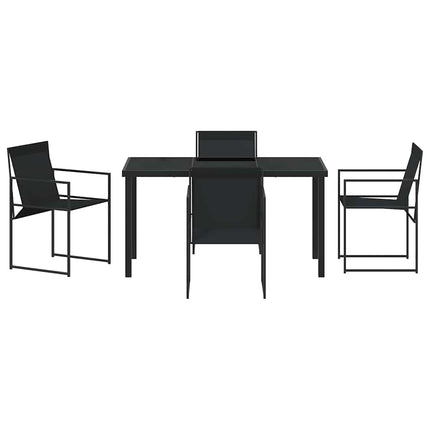Garden Dining Set 5 pcs Black Textilene and Steel