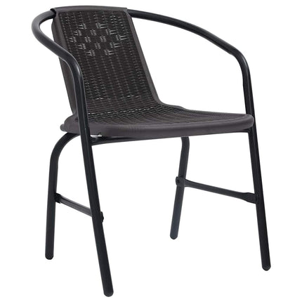 Garden Dining Set 5 pcs Black Powder-Coated Steel