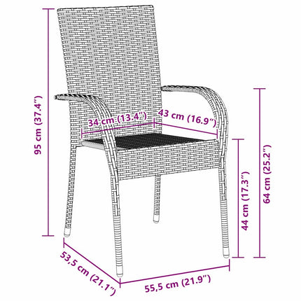 Garden Dining Set 7 pcs Grey Powder-Coated Steel