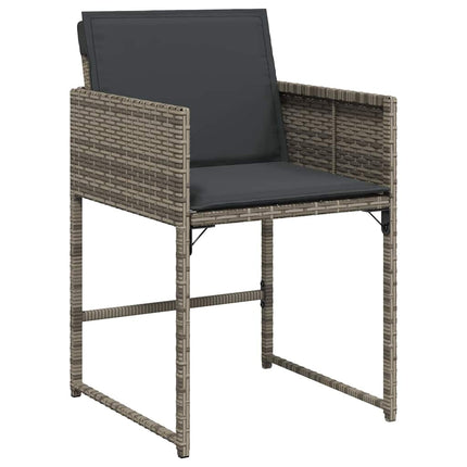 Garden Dining Set with Cushion 5 pcs Grey Poly Rattan