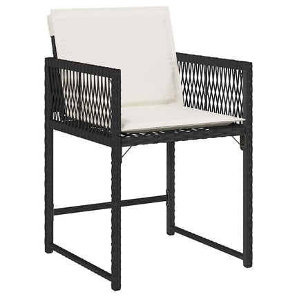 Garden Dining Set 9 pcs Black Poly Rattan