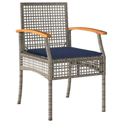 Garden Dining Set with Cushion 9 pcs Grey and Black Rattan