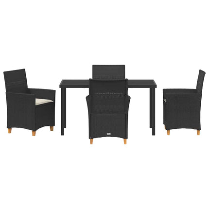 Garden Dining Set 5 pcs Black Poly Rattan