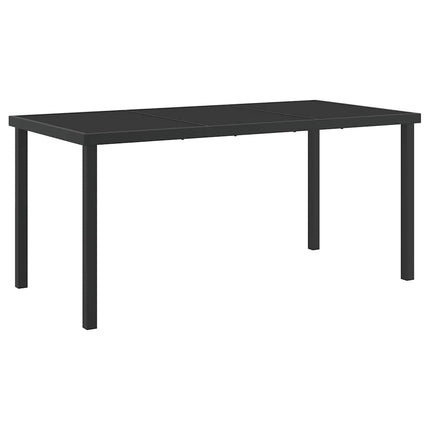 Garden Dining Set 7 pcs Black Poly Rattan