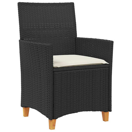 Garden Dining Set 9 pcs Black Poly Rattan