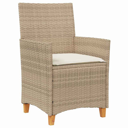 Garden Dining Set 9 pcs Beige Poly Rattan
