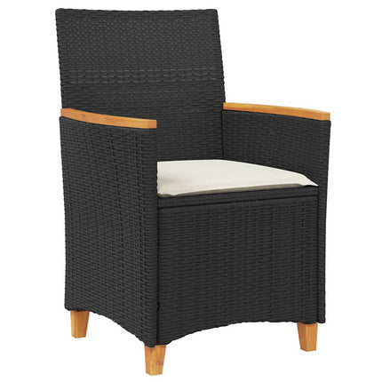 Garden Dining Set 5 pcs Black Poly Rattan