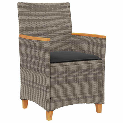 Garden Dining Set 9 pcs Grey Poly Rattan