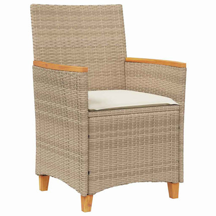Garden Dining Set 9 pcs Beige Poly Rattan