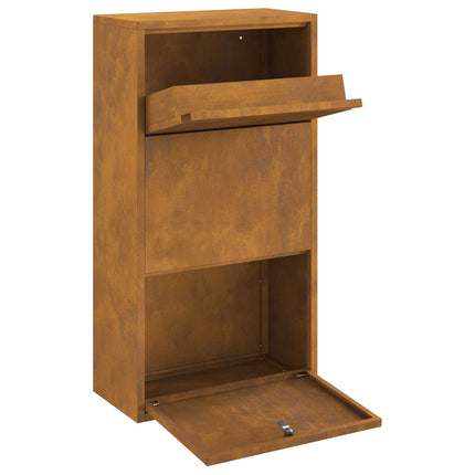 Parcel Drop Box Rusty 17.32 x 8.66 x 32.28 in Weathering Steel