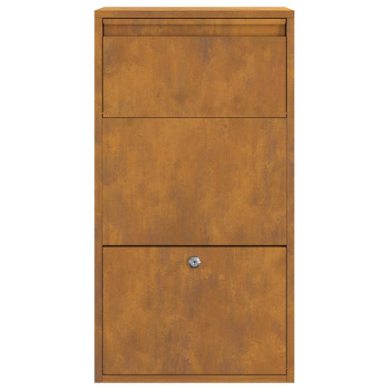 Parcel Drop Box Rusty 17.32 x 8.66 x 32.28 in Weathering Steel
