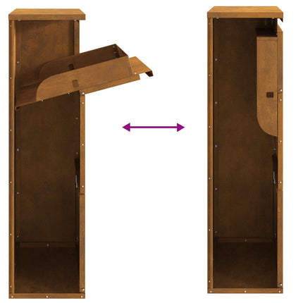 Parcel Drop Box Rusty 17.32 x 8.66 x 32.28 in Weathering Steel