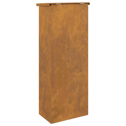 Parcel Drop Box Rusty 17.52 x 11.42 x 43.50 in Weathering Steel