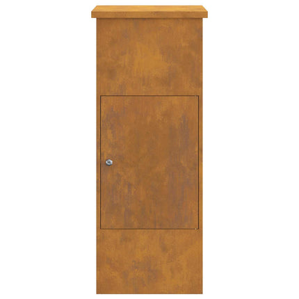 Parcel Drop Box Rusty 17.52 x 11.42 x 43.50 in Weathering Steel