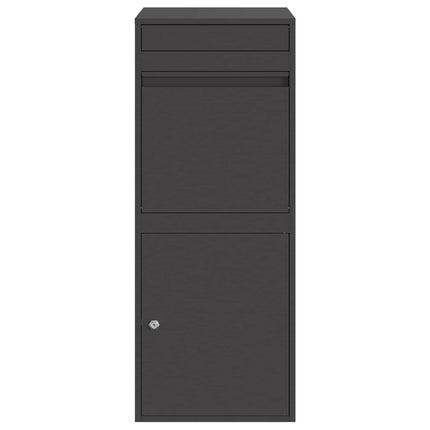 Parcel Drop Box with Door Black 16.14 x 14.96 x 40.55 in Steel