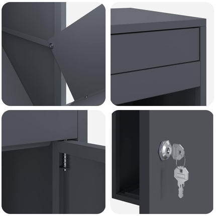 Parcel Drop Box Anthracite 16.14 x 14.96 x 40.55 in Steel