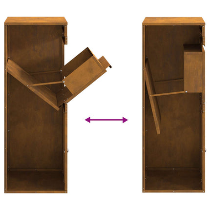 Parcel Drop Box Rusty 16.14 x 14.96 x 40.55 in Weathering Steel