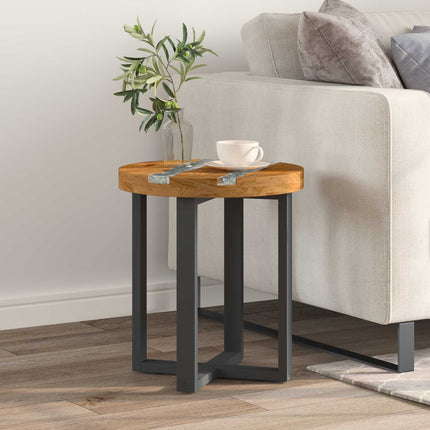 Coffee Table Brown 15.75 x 15.75 x 17.72 in Solid Teak Wood