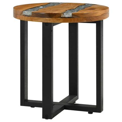Coffee Table Brown 15.75 x 15.75 x 17.72 in Solid Teak Wood