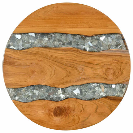 Coffee Table Brown 15.75 x 15.75 x 17.72 in Solid Teak Wood