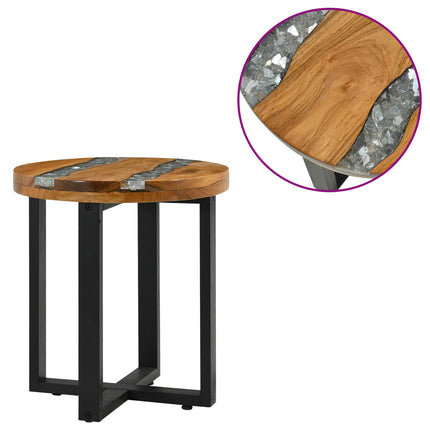 Coffee Table Brown 15.75 x 15.75 x 17.72 in Solid Teak Wood